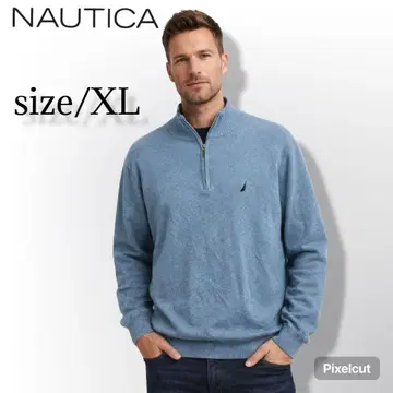 노티카 NAUTICA 니트 스웨터 하이넥 하프 지퍼 XL 구제 의류