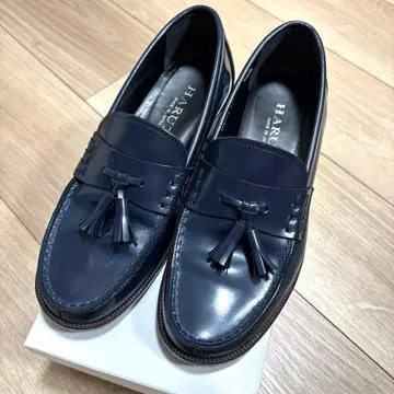 [ HARUTA ] 여성용 네이비 천연 가죽 로퍼