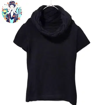 모 100% 오프 터틀넥 니트 스웨터 터틀 블랙 여성용