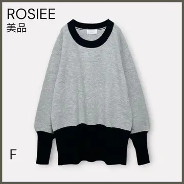 [ ROSIEE 로지 ] 사이드 버튼 배색 니트 풀오버/새상품급/캐주얼