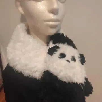 팬더 디자인 머플러 복슬복슬