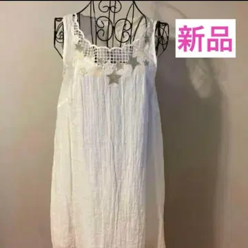 도트.&스트라이프 새상품 미사용 린넨 원피스 린넨 튜닉 완판템