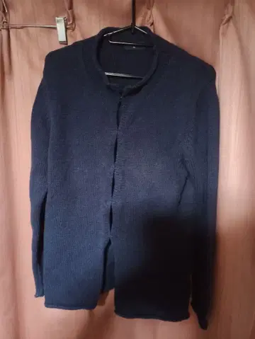 올드 UNIQLO 네이비 초 헤비 게이지 코튼 100% 긴팔 가디건