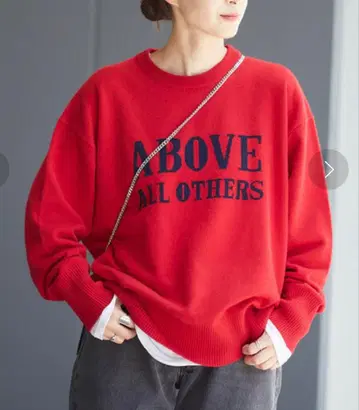 JOURNAL STANDARD ABOVE 로고 니트 레드 택 포함