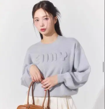 eimy istoire EIMY 로고 엠보싱 니트 그레이 라이트 그레이