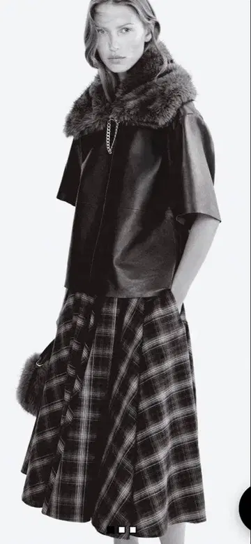 h&m CIRCULAR COTTON SKIRT 체크 스커트