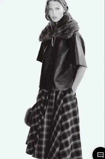 h&m CIRCULAR COTTON SKIRT 체크 스커트