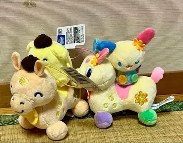 RODY SANRIO 작은 페어 봉제 인형 우사하나 폼폼푸딩