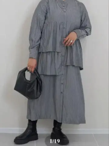 미앤모 비대칭 셔츠 원피스