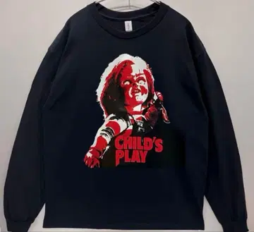 미사용 새상품 차일드 플레이 처키 롱 T 긴팔 티셔츠/블랙