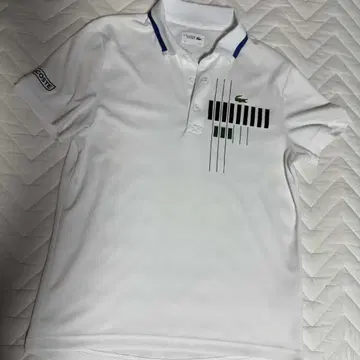 LACOSTE 화이트 피케 셔츠 스트라이프