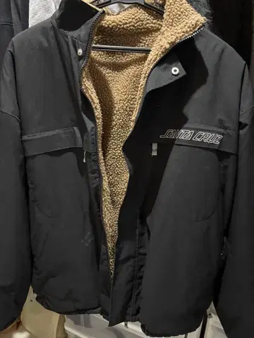 SANTA CRUZ 플리스 자켓 블랙/베이지