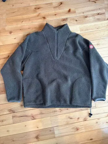 브라운 플리스 자켓 하프 지퍼