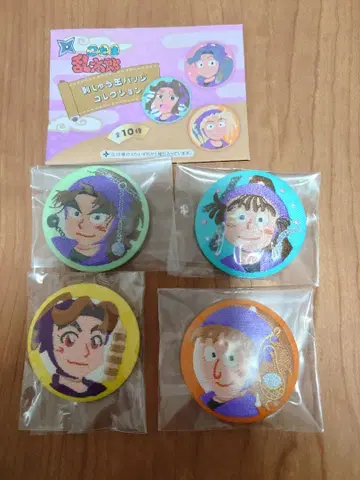 닌타마 란타로 자수 캔뱃지 오하마 타케야 후와 타무라 세트