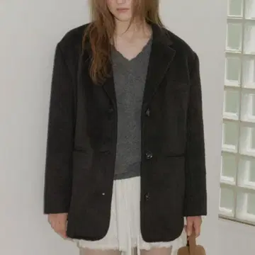 GIUNON 오버 샤기 자켓 코트