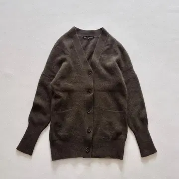 23구 헤어리 V넥 가디건 M 브라운 복슬복슬