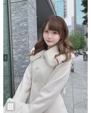 퍼 티펫 리본 벨트 부착 비쥬 버튼 코트[kz697] 아이보리