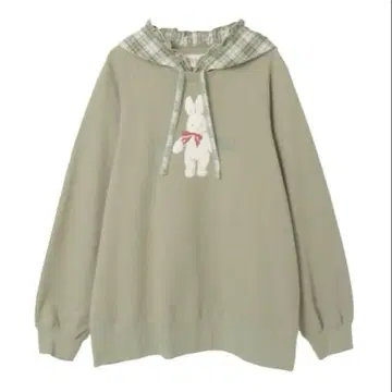 핑크하우스 장미정원 토끼 오리지널 체크 후드 부착 트레이닝복 완판템