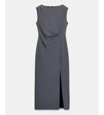 ZARA 핏 미디 원피스 L 그레이