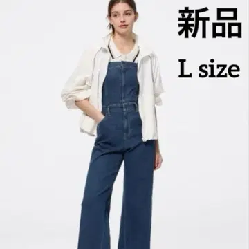 [ L 사이즈 ] 새상품 GU 베어탑 살로펫 팬츠 블루 데님 새상품급