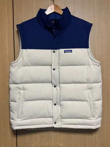 patagonia 다운 베스트 L 네이비/베이지