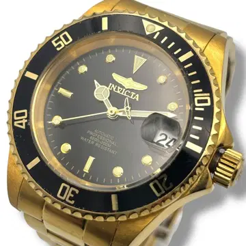 작동 인빅타 손목시계 프로 다이버 남성용 자동 와인딩 골드 데이트