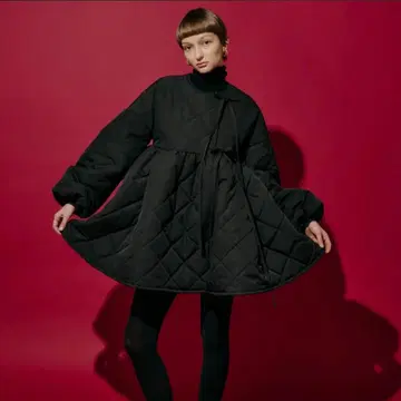 페르나 PERNA 리본 퍼프 숏코트