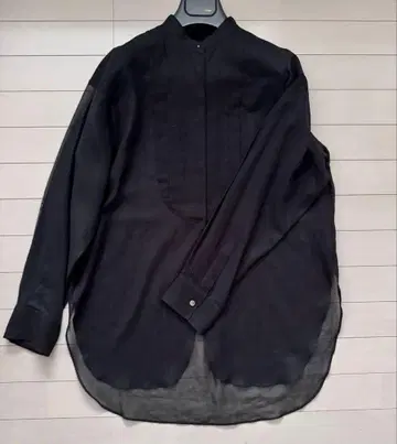 새상품 6(ROKU) 코튼 시어 블라우스 36 블랙