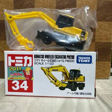 토미카 No. 34 코마츠 휠식 유압 셔블 신차 씰 포함 미사용 단종
