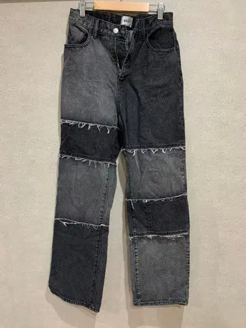 W.W.G 패치워크 데님 팬츠 그레이 디자인 팬츠 데미지 데님