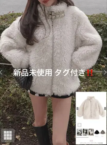 스탠드 넥 시프 자켓 아이보리