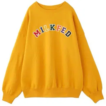 밀크페도 로고 맨투맨 트레이닝복 아플리케 로고 오렌지