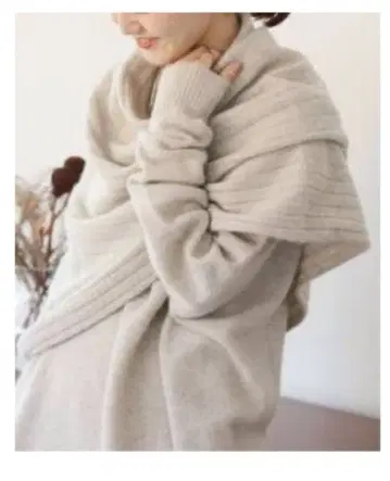 IENA 울 캐시미어 니트 케이프 내추럴 B