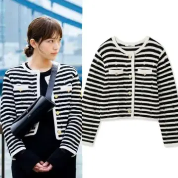 SNIDEL 트위드 니트 자켓