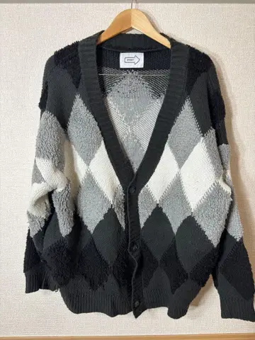 anown 다이아몬드 패턴 가디건