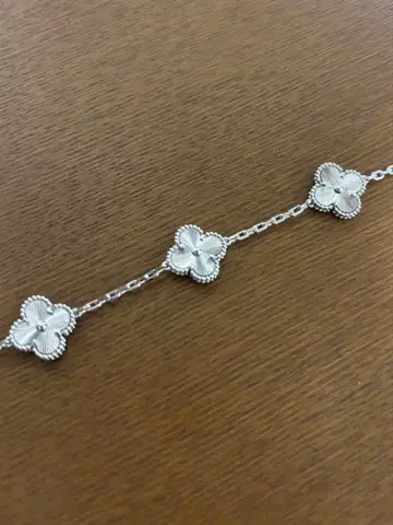 플라워 모티브 실버 팔찌