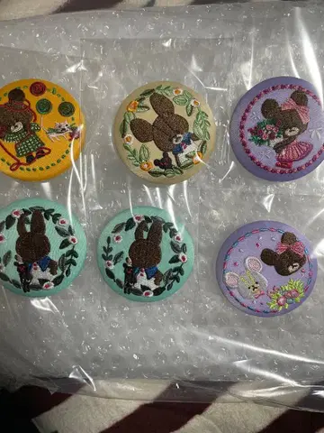 자수 캔뱃지 곰돌이 재키