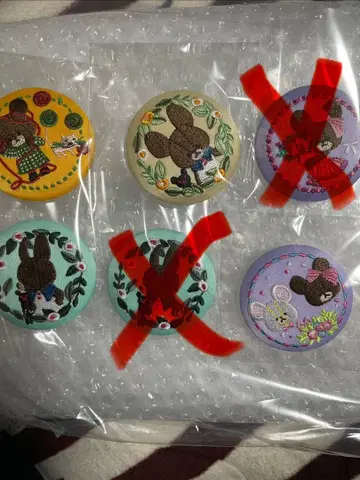 자수 캔뱃지 곰돌이 재키