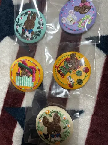 자수 캔뱃지 곰돌이 재키