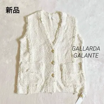 새상품 개럴개런트 트위드 베스트 아이보리