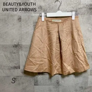 BEAUTY&YOUTH [ S ] 울 블렌드 플레어 스커트 베이지 무지