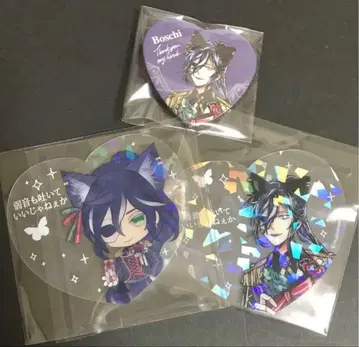 악마 집사와 블랙 고양이 아쿠네코 보스키 난자 캔뱃지 세트