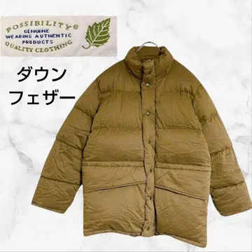 다운 자켓 코트/점퍼 [ M ] 카키 카멜 페더 혼방 방한