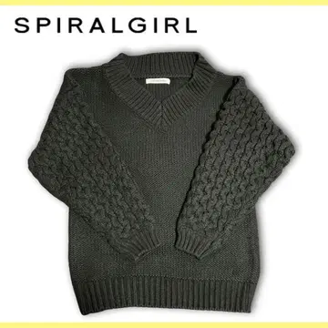 SPIRALGIRL 다크 그레이 V넥 니트