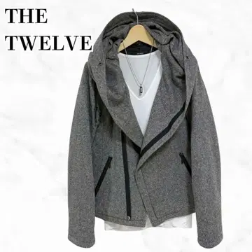THE TWELVE 울 자켓 그레이 계열 후데트 블루종