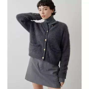 Whim Gazette 캐시미어 혼방 퍼 니트 자켓