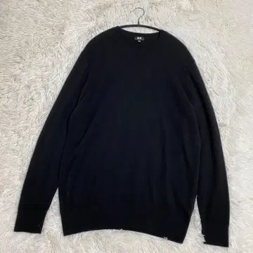 유니클로 캐시미어 100% 니트 스웨터 XL 블랙 남성용