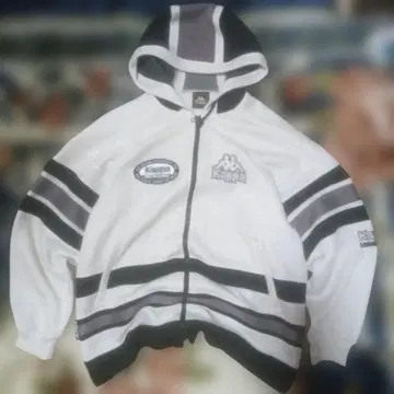 Kappa 집업 후드티 화이트/그레이