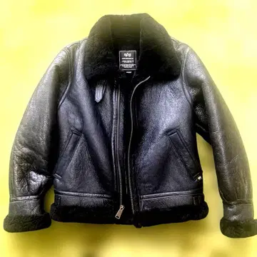 ALPHA 알파 천연 가죽 무스탕 플라이트 자켓 M 사이즈