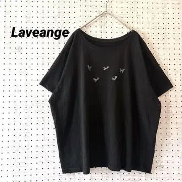 라비앙제 리본 포함 T셔츠 (5L) 넉넉한 가슴 너비 면 100% 블랙